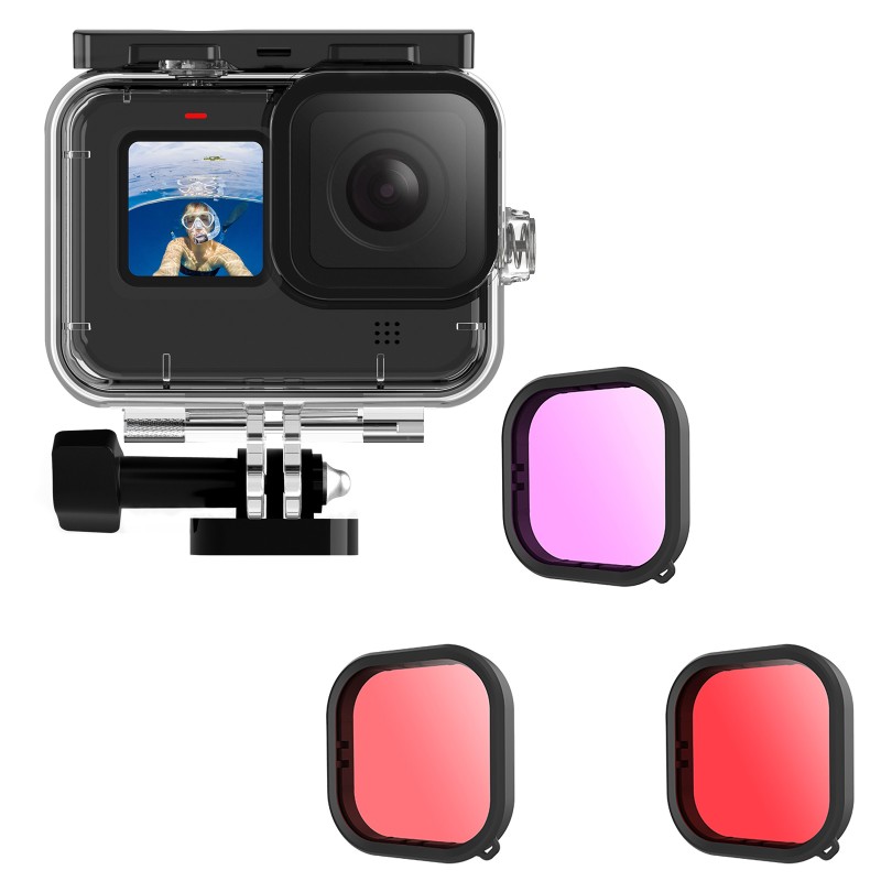 Telesin waterdichte case + duikfilter-set voor GoPro 13/12/11/10/9 tot 40m