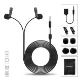 SAIREN D-Lav microphone lavalier double avec câble 6m et adaptateur TRS-TRRS