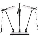 StudioKing CS-105 support de reproduction avec éclairage LED, plateau 40x48cm, colonne 71cm, 2 lampes 18W