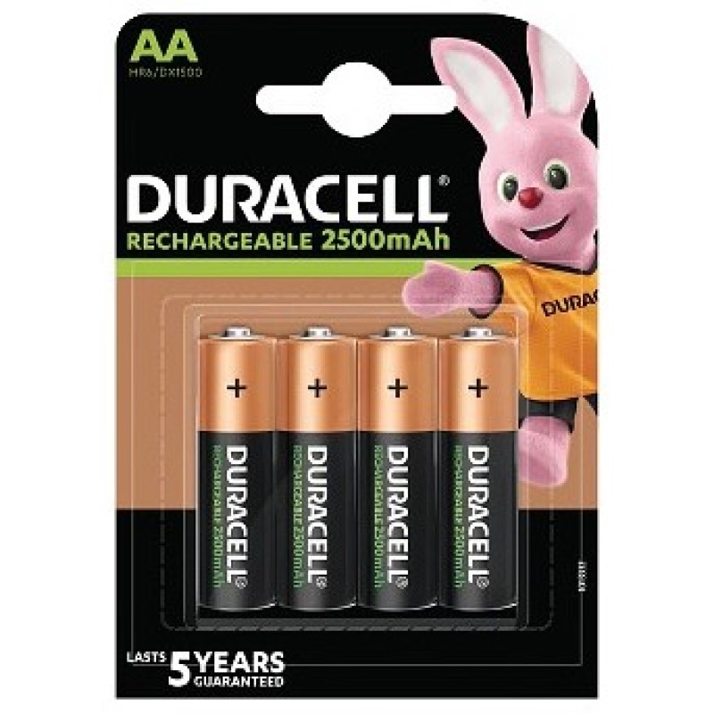 4 x AA Duracell oplaadbaar - Ultra - Stays Charged - 2500mAh
