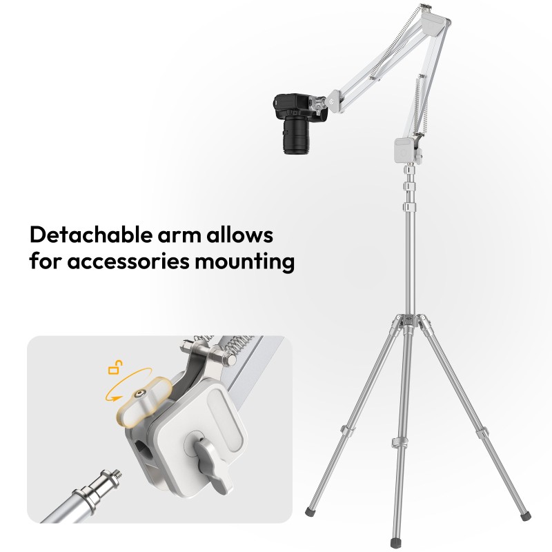 Ulanzi TH04 Overhead Camera Mount met tafelklem - Zwart