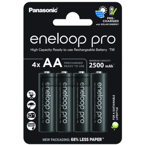 Panasonic Eneloop Pro piles rechargeables AA 2500mAh - pack de 4