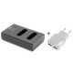 Chargeur double pour 2 batteries Nikon EN-EL23 avec adaptateur USB 230V 2 ports - Image 1