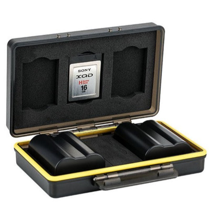 JJC BC-3XQD3 multifunctionele batterij case voor 2 accu's en 3 XQD geheugenkaarten afbeelding
