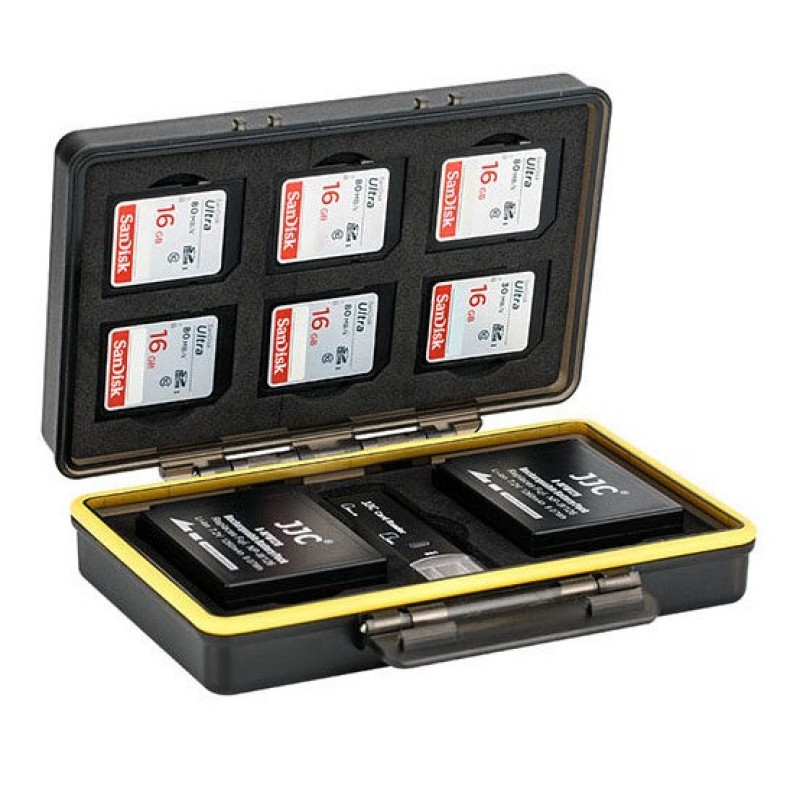 JJC BC-3NPW126 multifunctionele batterij case voor Fujifilm NP-W126/W126S accu's met ruimte voor 6 SD kaarten afbeelding