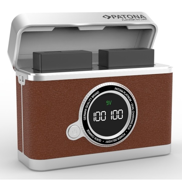 Retro dual oplaadbox USB-C voor Sony NP-FZ100 accu's