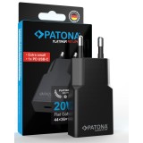 Platinum GaN PD20W adaptateur secteur plat noir 1x USB-C PD3.0 QC3.0
