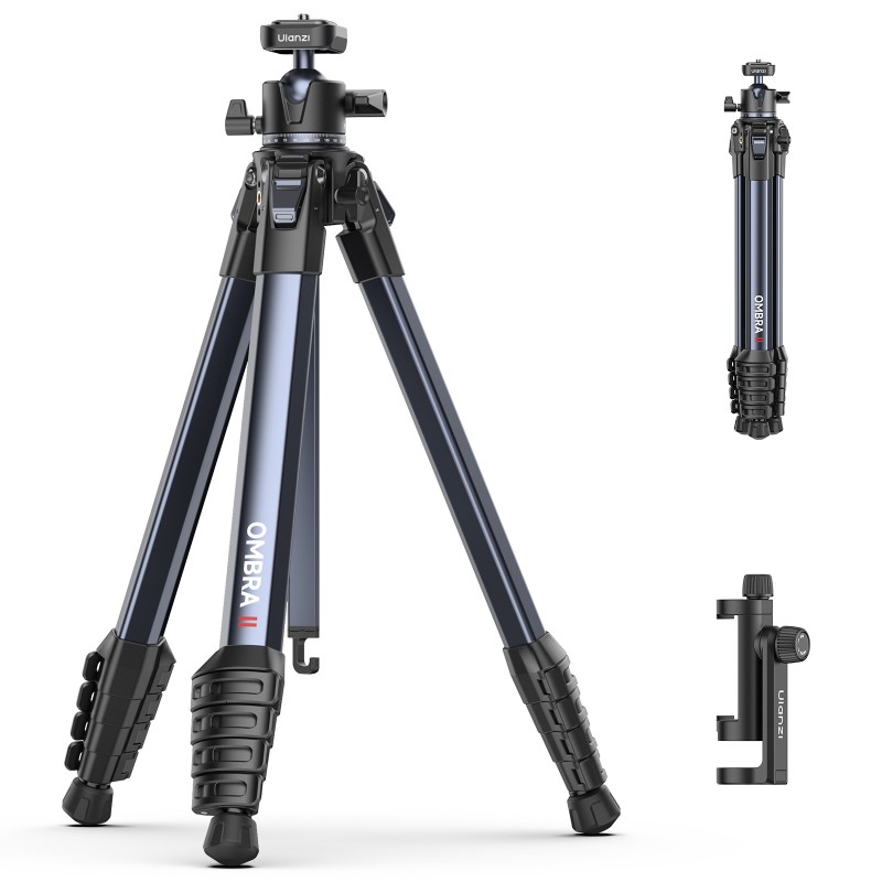Ulanzi YING Ombra II Travel Tripod statief - zwart aluminium en kunststof constructie