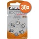 Rayovac pack avantage piles pour appareils auditifs type 312 (marron) 30 x 8 pièces avec stylo magnétique gratuit