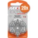 Lot de 20 plaquettes de piles pour appareils auditifs Rayovac type 13 (orange) avec stylo magnétique gratuit - Image 2