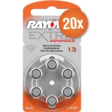 Rayovac pack économique piles pour appareils auditifs - Type 13 (orange) - 20 x 6 pièces + stylo magnétique gratuit