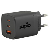 Jupio chargeur triple USB GaN 65W (2x USB-C et 1x USB-A) - Charge rapide et compacte