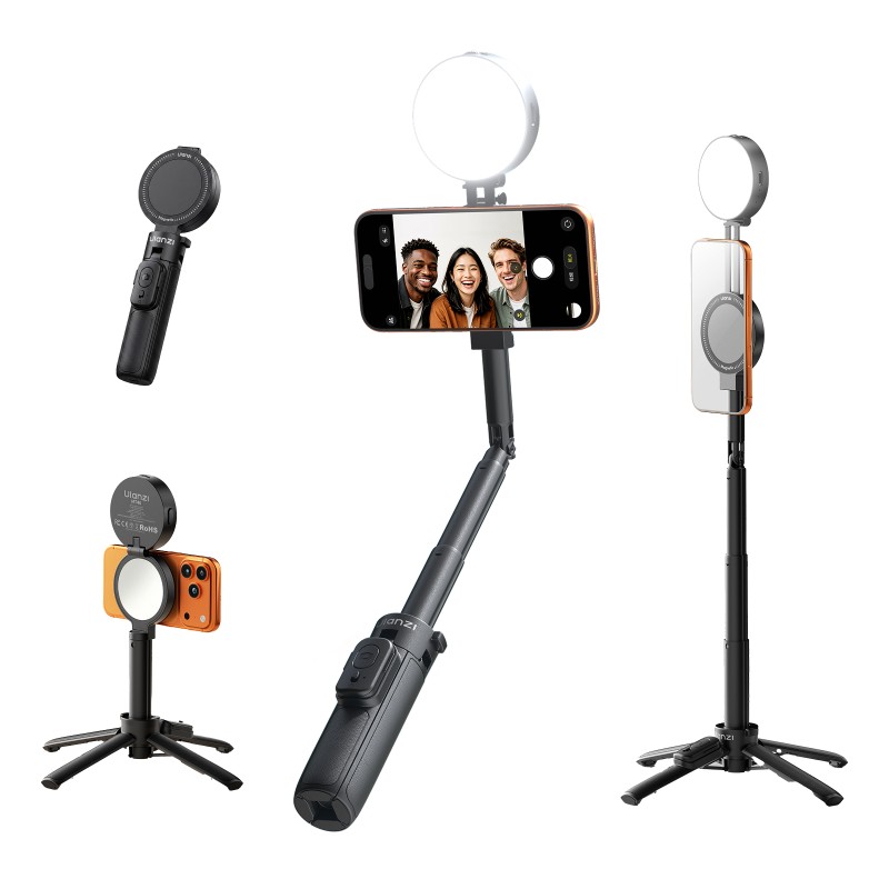 Ulanzi MT40 Mini Selfiestick Magnetisch met selfie-lampje