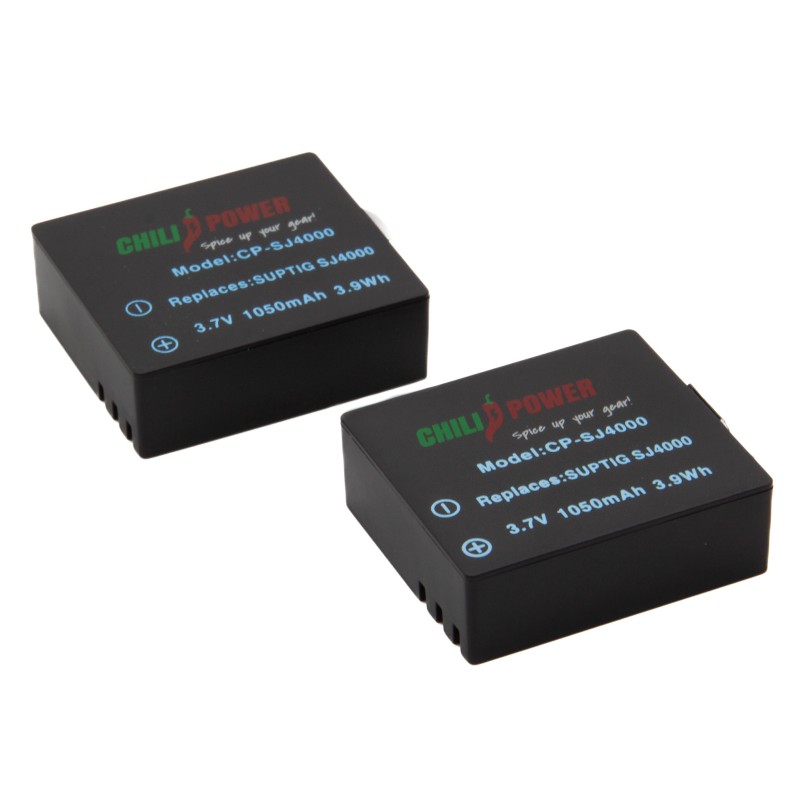 ChiliPower accu voor Qumox en SJCAM SJ4000 actiecamera 1050mAh 3.7V - 2-pack