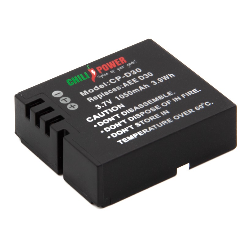 ChiliPower D30 accu 1050mAh voor AEE - 2 stuks