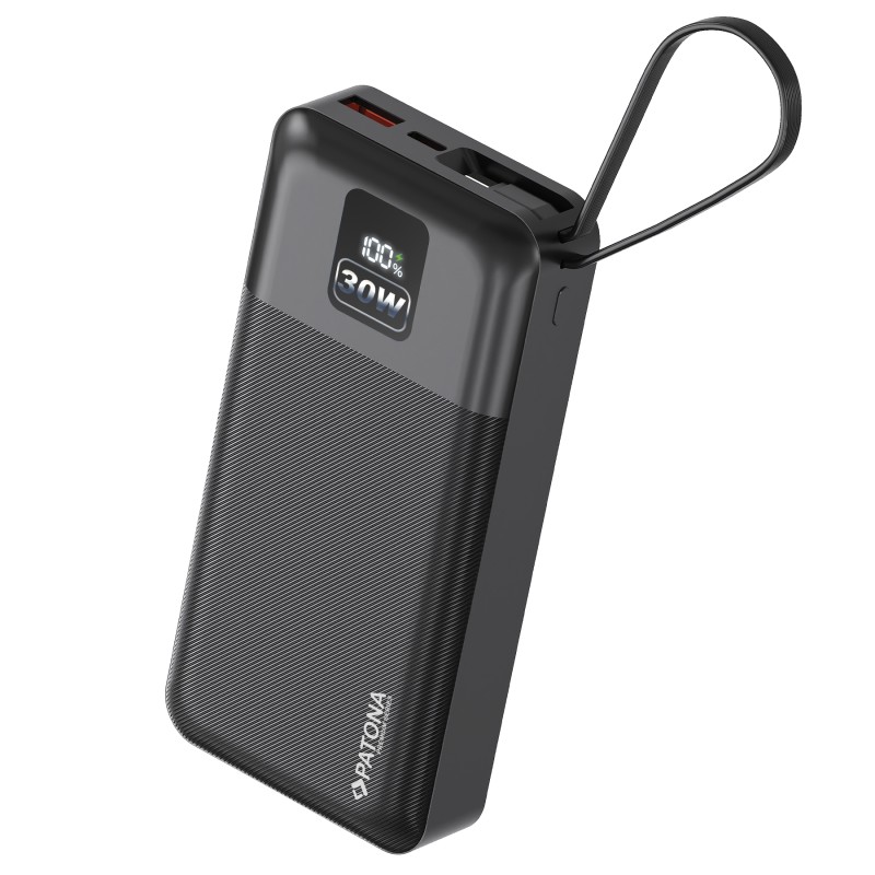 Premium powerbank Stark 6.0 PD 30W 20.000 mAh met geïntegreerde USB-C-kabel