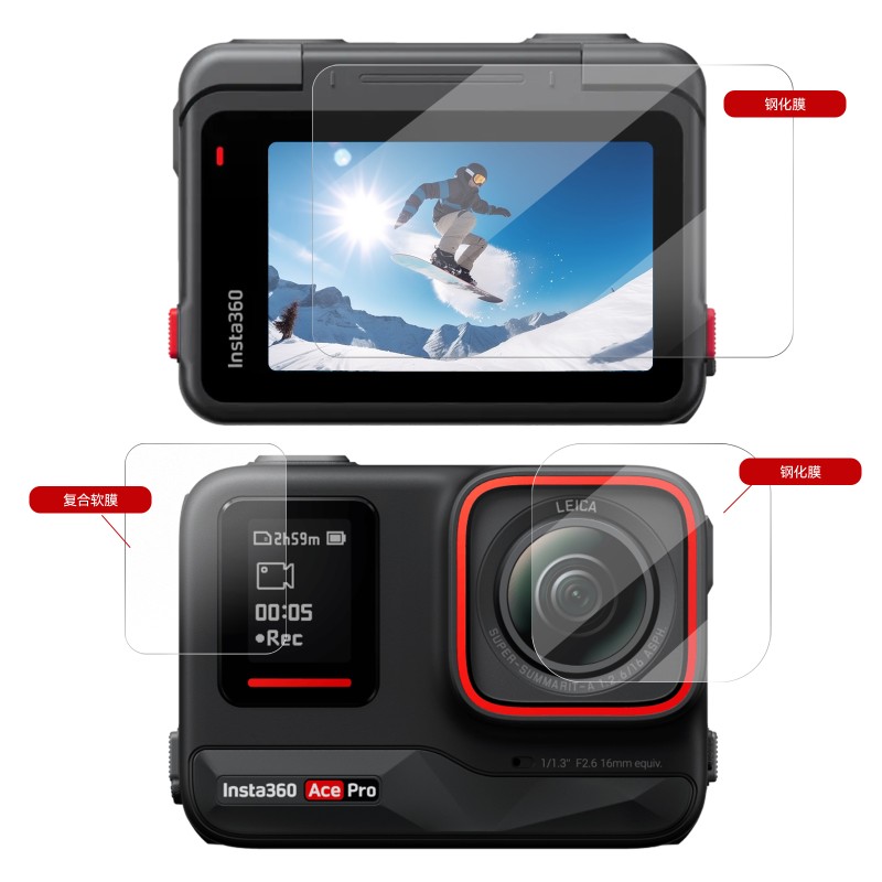 Telesin Screenprotector-set gehard glas voor Insta360 Ace