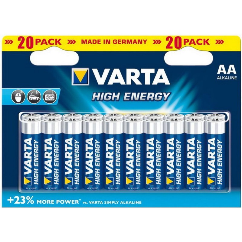 20 x AA Varta alkaline batterijen - LongLife Power- 4906