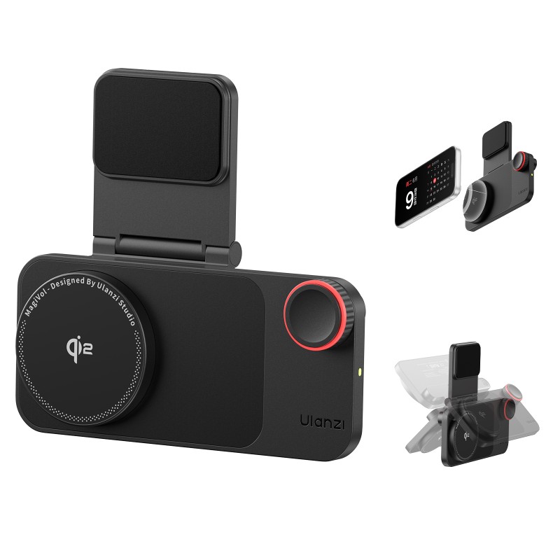 Ulanzi CW15 Qi2 draadloze oplader voor monitor met draaiknop - 15W magnetisch laden