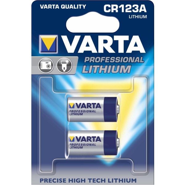 Varta Professional Photo Lithium CR123A - Pack de 2 piles lithium 3V pour appareils photo et flash