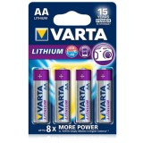 Varta AA lithium batterijen 1,5V 2900mAh - Pack de 4 piles longue durée pour appareils haute consommation