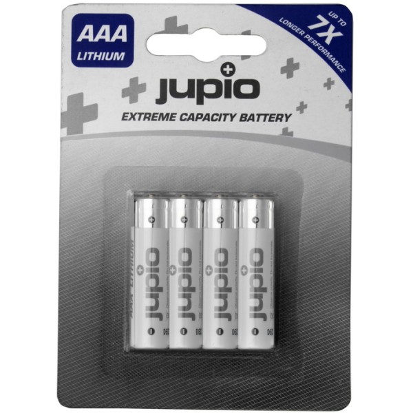 Jupio piles lithium AAA 1,5V haute performance - pack de 4