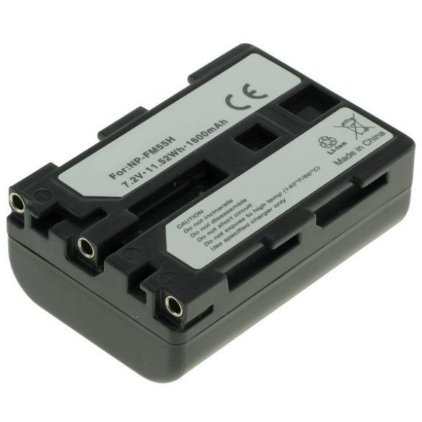 Batterie d'appareil photo compatible avec Sony NP-FM55H, 1300mAh