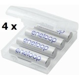 16 x piles AAA Panasonic Eneloop rechargeables - 750mAh avec boîtiers de rangement