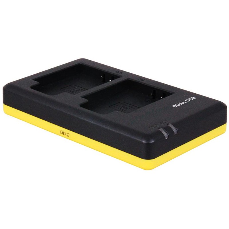 Dubbelladdare för 2 batterier Olympus Li-90B