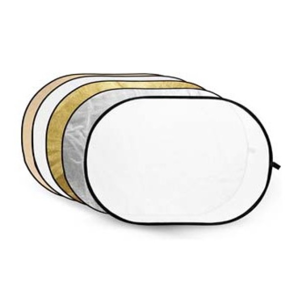 Godox kit de réflecteurs 5-en-1 Gold, Silver, Soft Gold, White, Translucent - 80x120cm