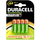 4 batteries rechargeables AA Duracell Stays Charged 1300mAh préchargées