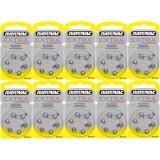 Rayovac piles auditives type 10 jaune - pack économique de 60 piles (10x6)