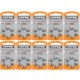 Rayovac piles pour appareils auditifs type 13 orange - lot de 60 piles (10x6) - Image 1