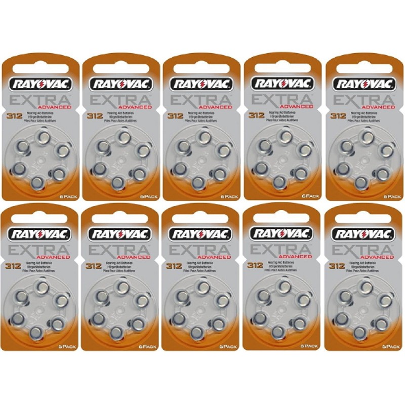 Rayovac gehoorapparaat batterijen - Type 312 - 10 x 6 stuks