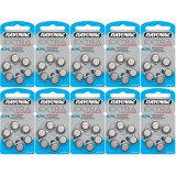 Rayovac piles pour appareils auditifs type 675 bleu - pack économique de 60 piles