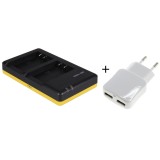 Chargeur double pour 2 batteries Canon LP-E17 + adaptateur USB 230V pratique