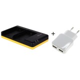 Chargeur double pour 2 batteries Canon LP-E6 + adaptateur USB 230V pratique à 2 ports