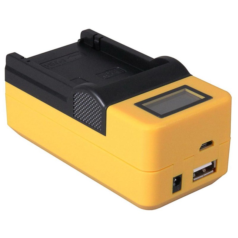 Compacte oplader voor Sony accu NP-BX1 - met LCD en USB aansluiting