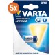 Pack de 5 piles lithium Varta Photo CR2 3V 920mAh pour appareils photo et lampes LED - Image 1