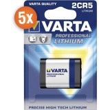 Pack de 5 piles lithium Varta Photo 2CR5 6V 1600mAh pour appareils photo et flash