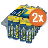 Lot de 48 piles alcalines AAA Varta High Energy 1,5V pour appareils haute consommation
