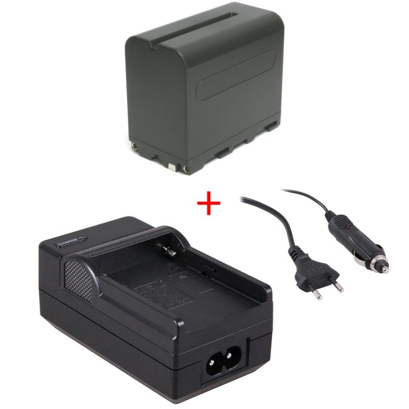 Accu NP-F970 + accu-lader voor LED-lampen en div. Sony videocamera's