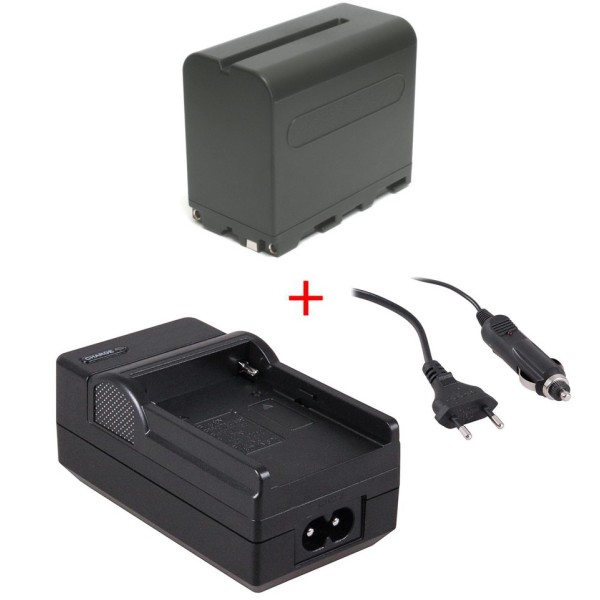 Batterie NP-F970 6600mAh avec chargeur pour lampes LED et caméras Sony