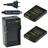 2 x batteries EN-EL12 pour Nikon avec chargeur et chargeur auto - ChiliPower