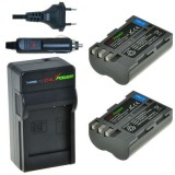 2 x batteries EN-EL3e pour Nikon avec chargeur et chargeur auto - ChiliPower Original