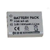 Batterie d'appareil photo NP-95 compatible avec Fujifilm - Lithium-ion 1600mAh