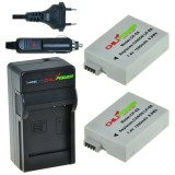 2 batteries LP-E8 pour Canon avec chargeur et chargeur auto - ChiliPower