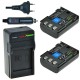 2 batteries NB-2LH pour Canon avec chargeur et chargeur voiture - ChiliPower original