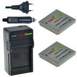 2 x batteries NB-4L pour Canon avec chargeur et chargeur voiture - ChiliPower original