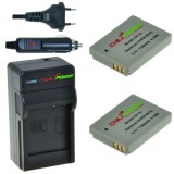 2 batteries NB-5L pour Canon avec chargeur et chargeur voiture - ChiliPower original